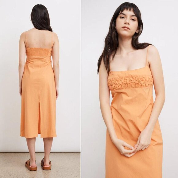 Ciao Lucia Nera Grapefruit Pink Cotton Square Neck Midi Dress Size XS - Picture 9 of 11